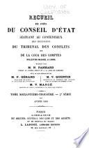 Recueil des arrêts du Conseil d'Etat statuant au contentieux, des décisions du Tribunal des conflits, de la Cour des comptes et du Conseil des prises