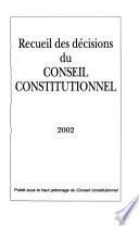 Recueil des décisions du Conseil constitutionnel