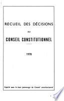 Recueil des décisions du Conseil constitutionnel