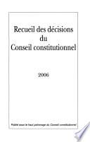 Recueil des décisions du Conseil constitutionnel