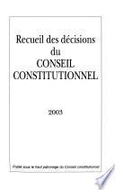 Recueil des décisions du Conseil constitutionnel