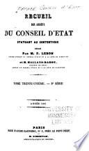 Recueil des décisions du Conseil d'État statuant au contentieux et du Tribunal des conflits et des jugements des tribunaux administratifs...