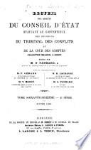 Recueil des décisions du Conseil d'État statuant au contentieux et du Tribunal des conflits et des jugements des tribunaux administratifs...