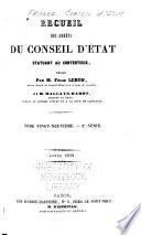 Recueil des décisions du Conseil d'État statuant au contentieux et du Tribunal des conflits et des jugements des tribunaux administratifs...