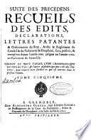 Recueil des édits et declarations du roy
