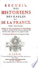 Recueil des historiens des Gaules et de la France