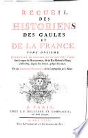Recueil des historiens des Gaules et de la France