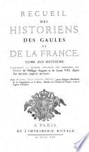 Recueil des historiens des Gaules et de la France