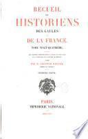 Recueil des historiens des Gaules et de la France