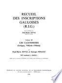 Recueil des inscriptions gauloises: Les calendriers