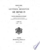 Recueil des lettres de Henri IV
