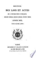 Recueil des lois et actes de l'instruction publique