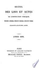 Recueil des lois et actes de l'instruction publique
