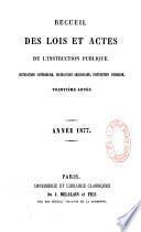 Recueil des lois et actes de l'instruction publique