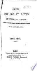 Recueil des lois et actes de l'instruction publique