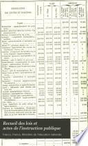 Recueil des lois et actes de l'instruction publique