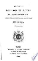 Recueil des lois et actes de l'instruction publique