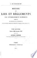 Recueil des lois et règlements sur l'enseignement supérieur, comprenant les décisions de la jurisprudence et les avis des conseils de l'instruction publique et du Conseil d'état: Janvier 1909-décembre 1914