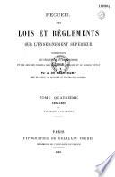 Recueil des lois et règlements sur l'enseignement supérieur