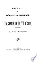 Recueil des mémoires et documents de l'Académie de la Val d'Isère