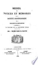 Recueil des Notices et Memoires
