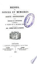 Recueil des Notices et Memoires