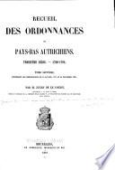 Recueil des ordonnances des Pays-Bas autrichiens