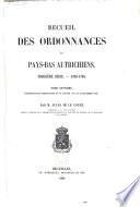 Recueil des ordonnances des Pays-bas autrichiens
