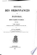 Recueil Des Ordonnances Des Pays-Bas