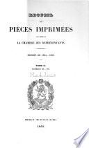 Recueil des pièces imprimées par ordre de la Chambre des Représentants
