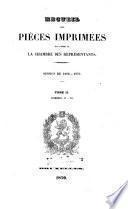 Recueil des pièces imprimées par ordre de la Chambre des Représentants