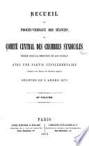 Recueil des procès-verbaux des séances ...