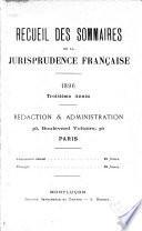 Recueil des sommaires de la jurisprudence française, ...