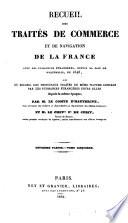 Recueil des Traités de Commerce et de Navigation de la France avec les Puissances Etrangères