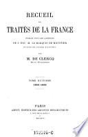 Recueil des traités de la France