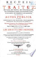 Recueil des traitez de paix
