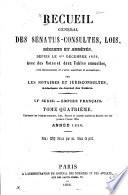 Recueil général des lois, décrets et arrêtés et de la jurisprudence