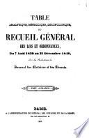 Recueil général des lois, décrets et arrêtés