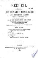 Recueil général des lois, décrets et arrêtés