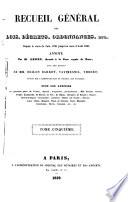 Recueil général des lois, décrets, ordonnances, etc