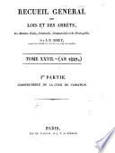 Recueil général des lois et des arrêts en matière civile, criminelle, commerciale et de droit public par J. B. Sirey