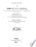 Recueil général des lois et des arrêts en matière civile, criminelle, commerciale et de droit public par J. B. Sirey