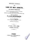 Recueil général des lois et des arrêts