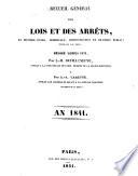 Recueil général des lois et des arrêts