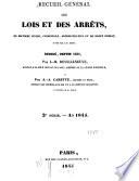 Recueil général des lois et des arrêts