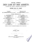 Recueil général des lois et des arrêts