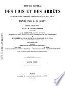 Recueil général des lois et des arrêts