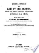Recueil général des lois et des arrêts