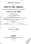 Recueil général des lois et des arrêts