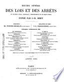 Recueil général des lois et des arrêts